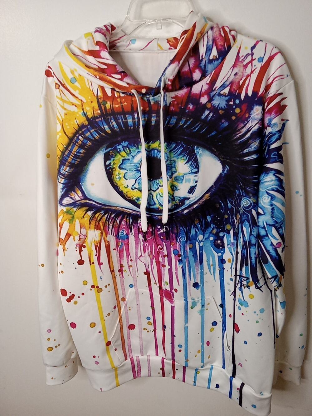ZooTop Bear Eyeball Hoodie Sweatshirt All Over Print Adult L/XL Hooded Graphic